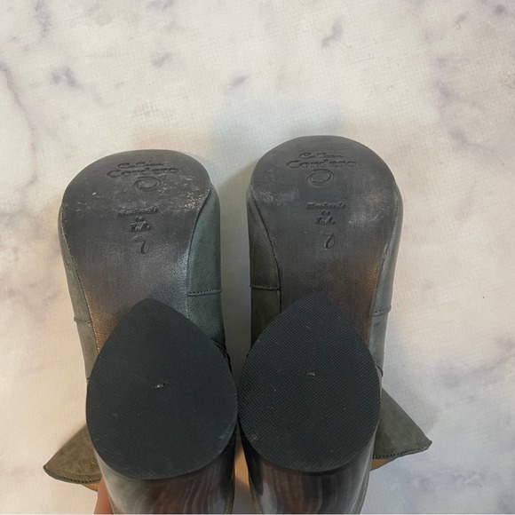 Colleen Cordero Gray Chunky Heel Leather Booties - Picture 8 of 10